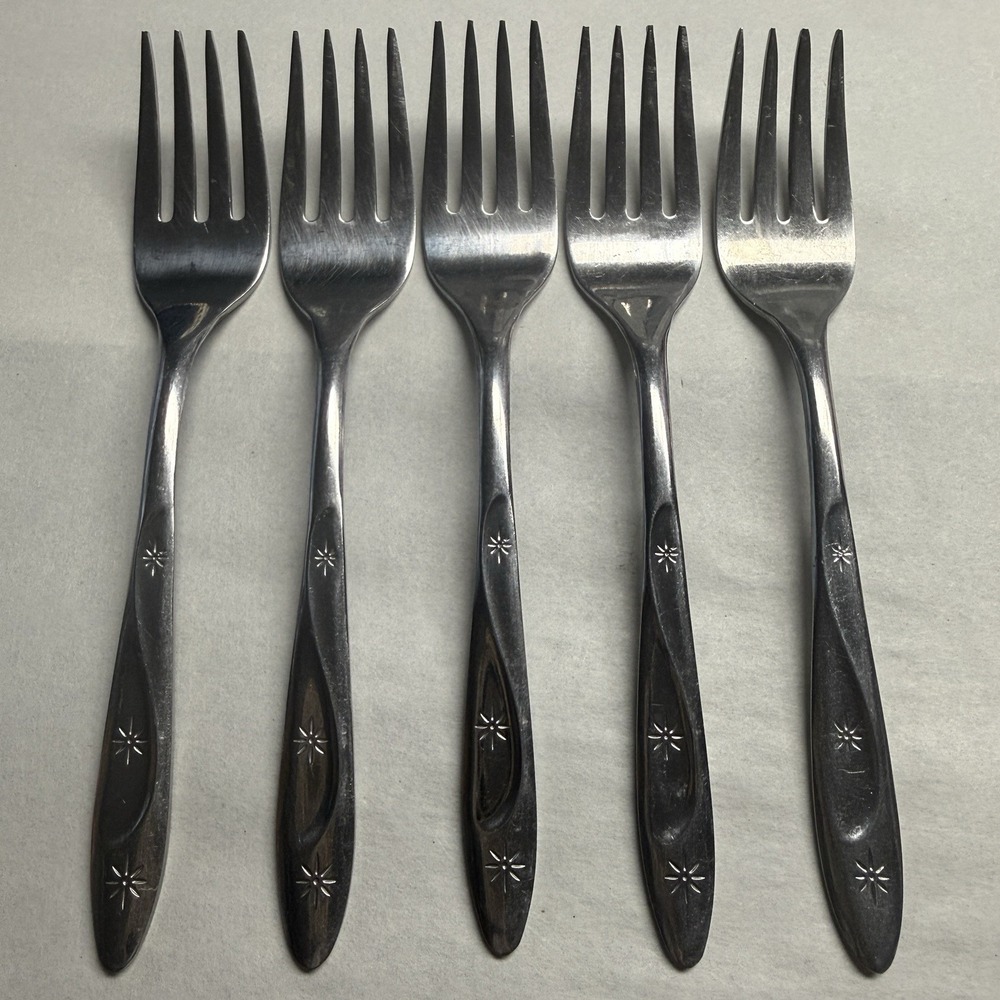 8 International Silver Americana Star Stainless USA Iced Tea Spoons Long Flatwar